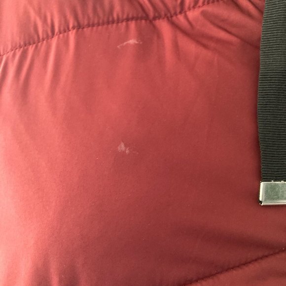 # 87 Nordstrom Puffer Coat Jacket Womens Size Medium Burgundy Wine New Chevron - Picture 3 of 10